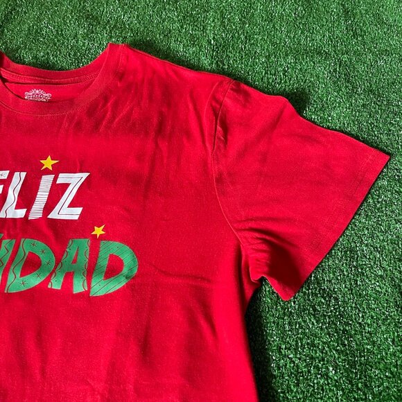 Wondershop Feliz Navidad Crew Neck Short Sleeve Loungewear Pajama Sleep Top L - Picture 3 of 13